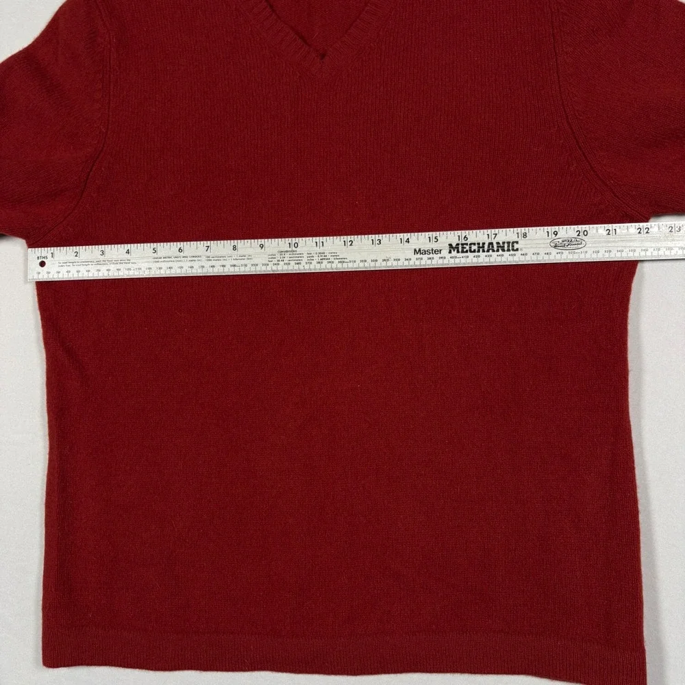 Brooks Sport Sweater Mens XL V-Neck Red Lambswool Cashmere EUC